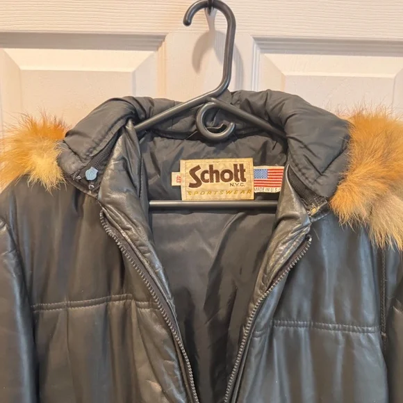 Schott Vintage Black Leather Jacket Size 40 - Picture 16 of 16